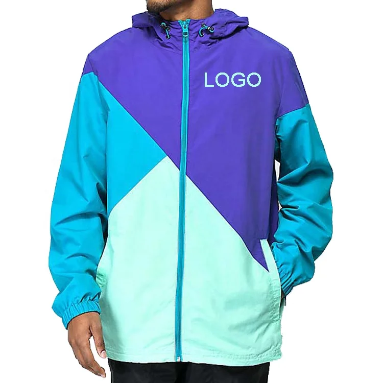 Screen Printing Logo Blank OEM Jackets Zip Up Mens Hoodies Custom Jacket Windbreakers