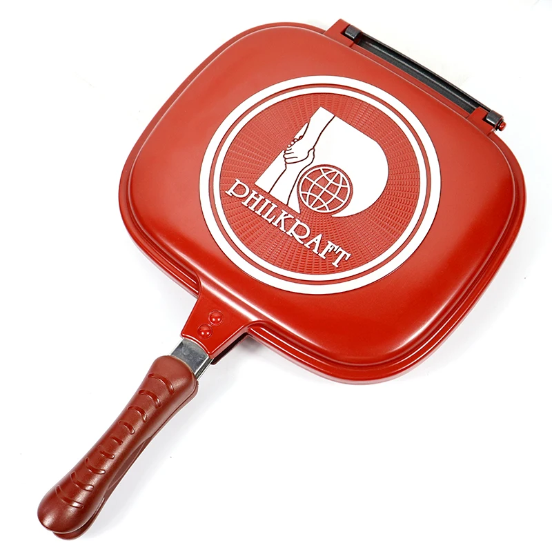 Алюминиевая антипригарная сковорода для жарки морепродуктов, литье под давлением, двусторонняя сковорода