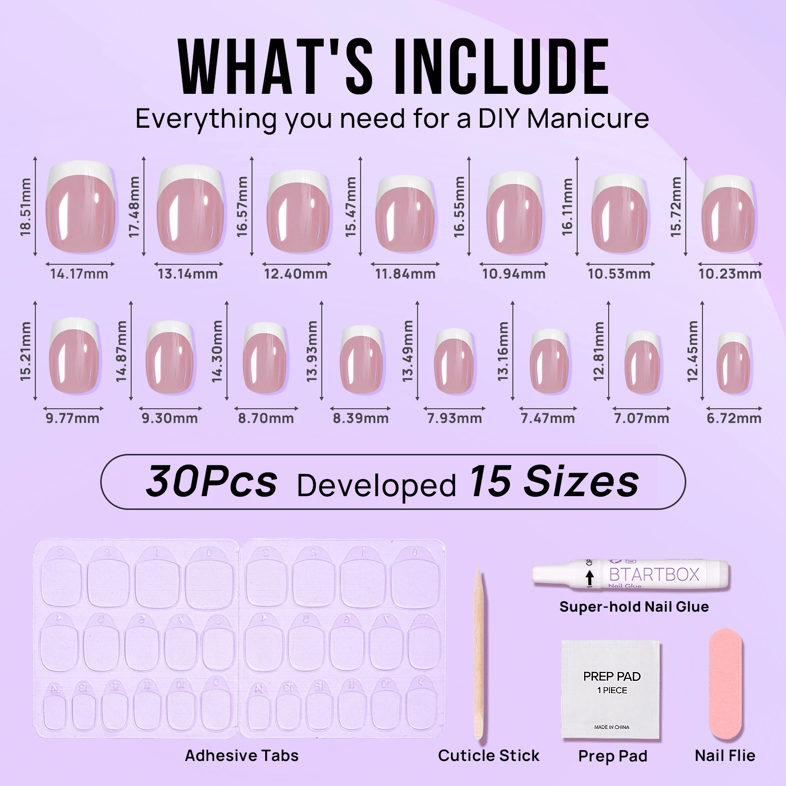 Private Label 30pcs Soft Gel Press On Fake Nails Short Almond Square False Nails Handmade French Tip Press On Nails