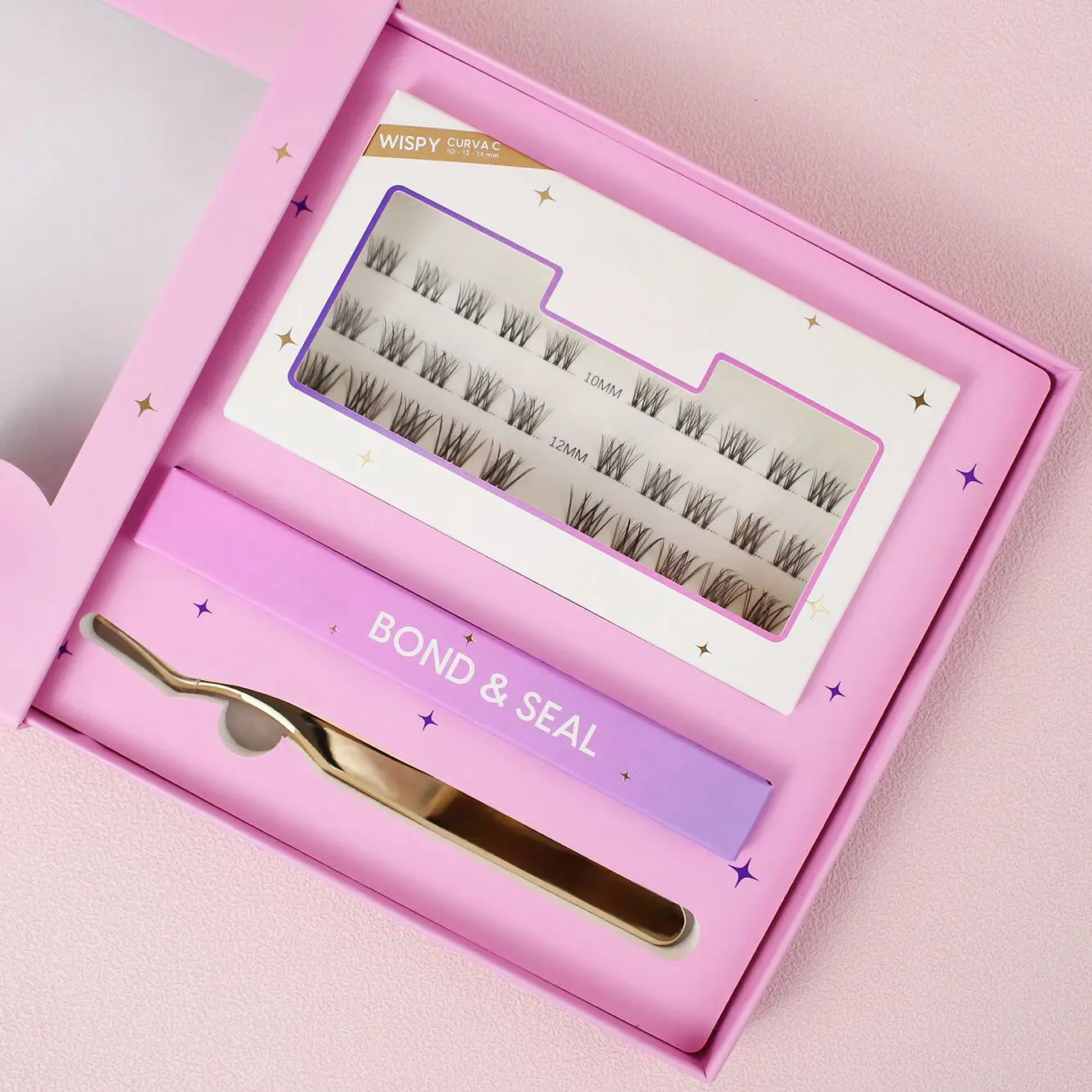 Factory Price custom fluffy diy lash kit wholesale eyelash cluster bond and seal Private label vegan eyelash extension set home