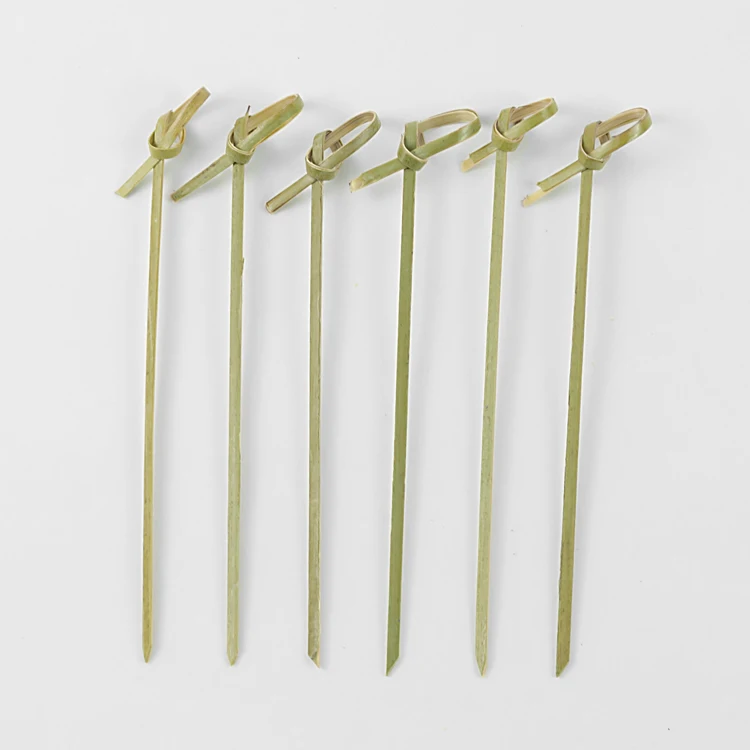 Simple Fashion Factory Wholesale Manufacturing Cocktail Picks Decorative Picks Bamboo Knot Skewer
