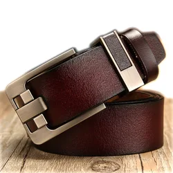 Men Belt Male High Quality Leather Belt Men Male Genuine Leather Strap Luxury Pin Buckle Belt 2022