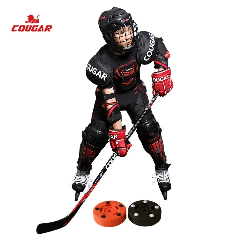 Cougar Factory Hockey Equipment Goalie Pads Athlete Stick Gloves Helmet Inline Roller Skate Ice Field Hockey Player Full Set