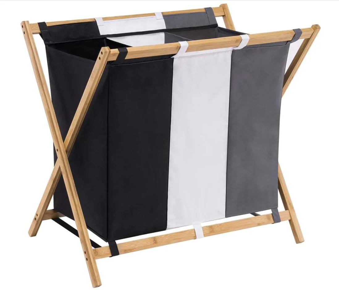 Bamboo Laundry Basket Hampers for Laundry Hamper with Handles Foldable Hamper Easily Transport Laundry