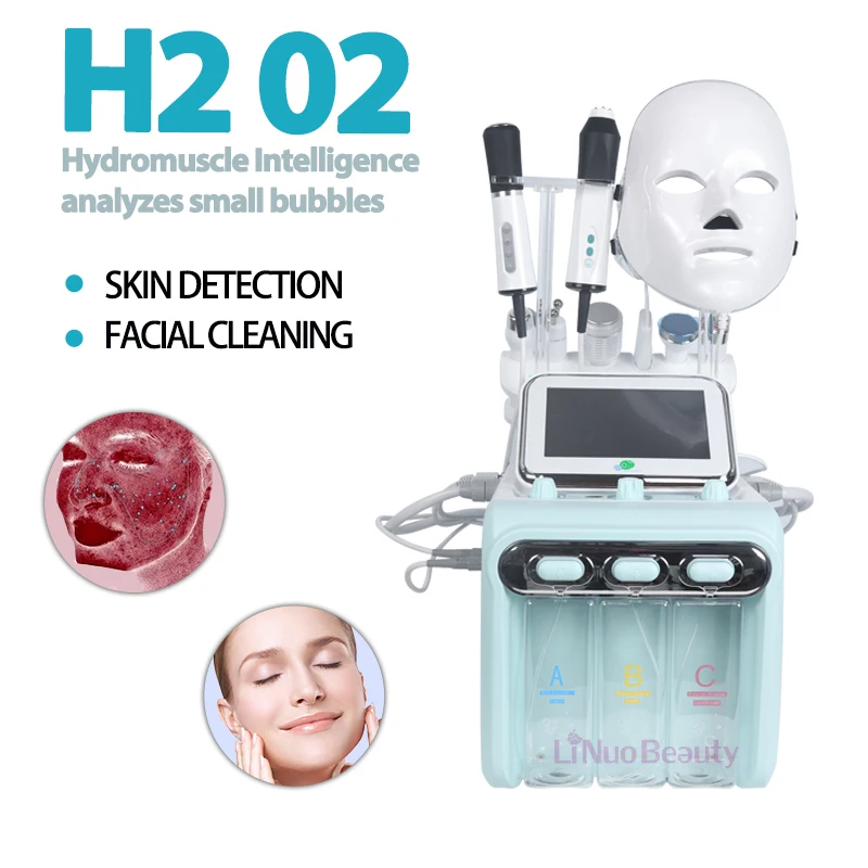 9 in1 Oxygen Jet Hydro Dermabrasion hydra dermabrasion  beauty machine  Peel Machine  H2O2 Oxygen Facial Machine