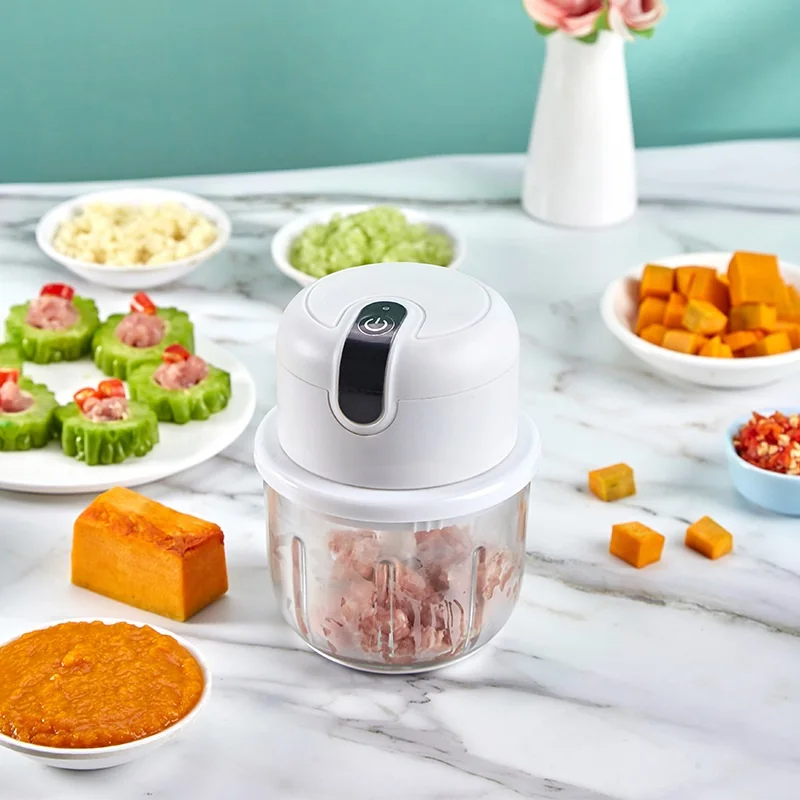 250mL Mini Electric Garlic Chopper USB Rechargeable Meat Vegetable Grinder Blender Kitchen Gadgets