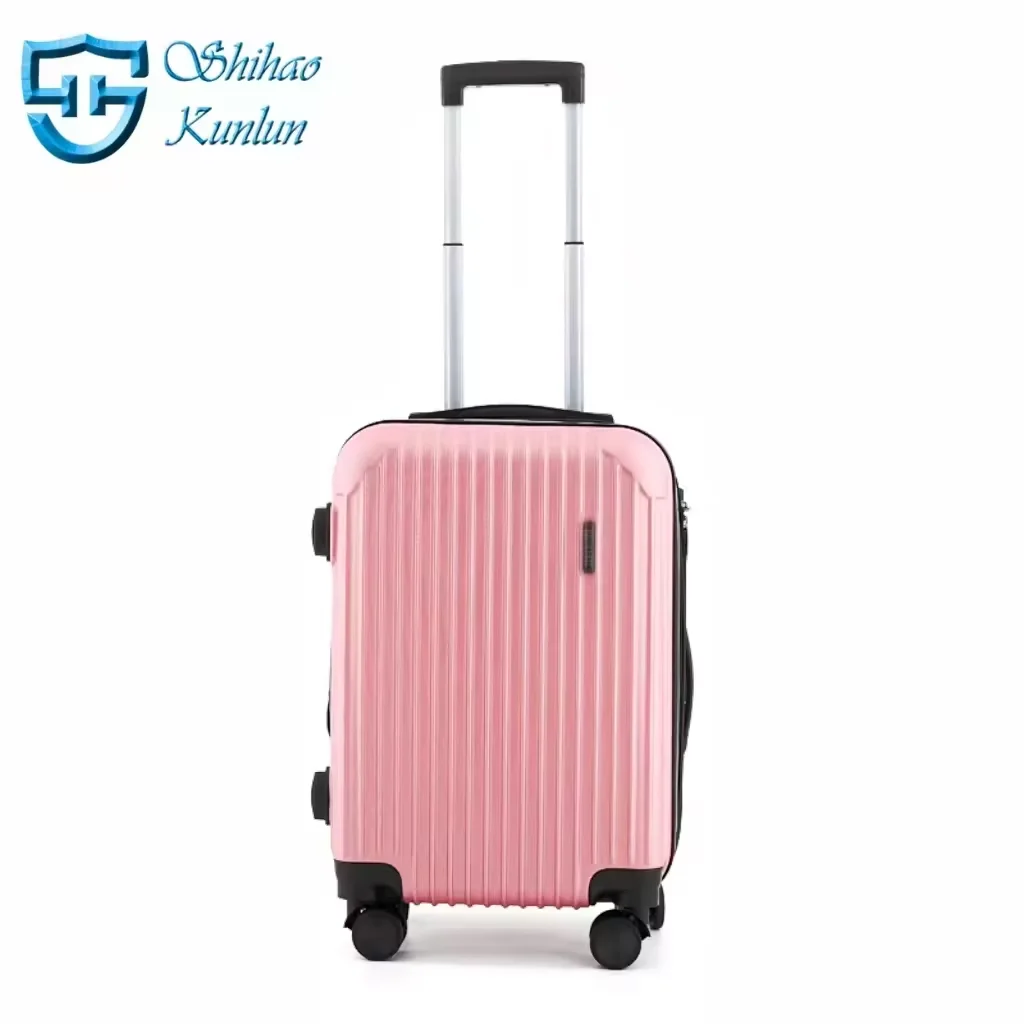 Eco-friendly competitive price and high quality fashion popular portable ABS material trolley luggage with zipper lock