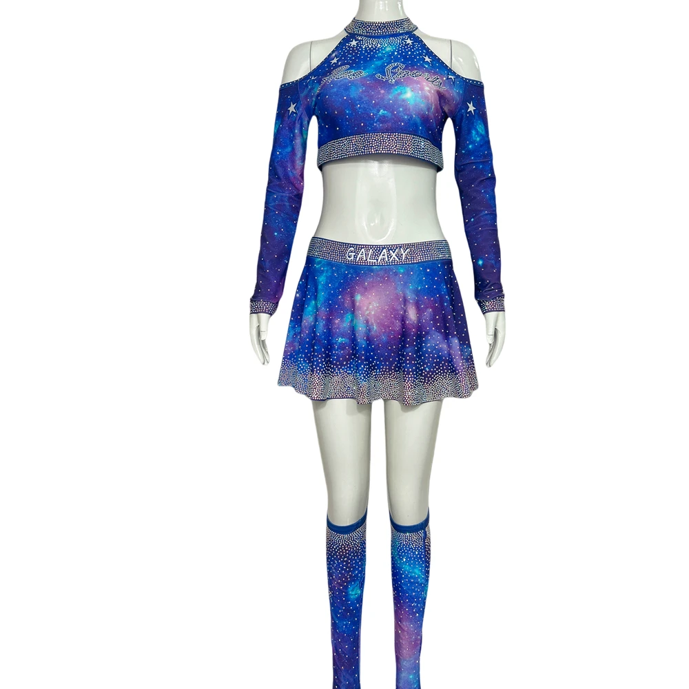 Ace Sports Wholesale Cheerleading Uniforms with Shiny Rhinestones  Customizable Oem Cheerleader Costume Sets for Girls Low MOQ