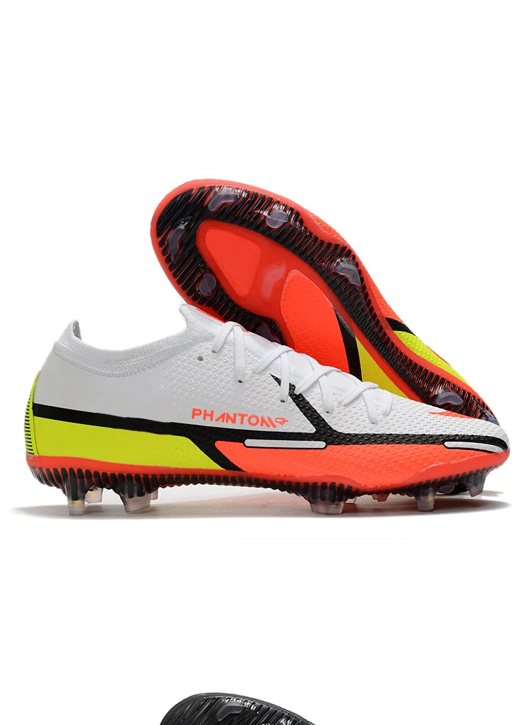 Fashion high quality rubber nylon knitting breathable football shoes football soccer boots shoe AG MG football  shoe