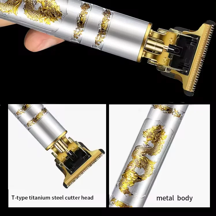 6 Vintage T9 Cordless 0mm Professional Hair Electric Trimmers For Men Hair Cutting Machine Shaver