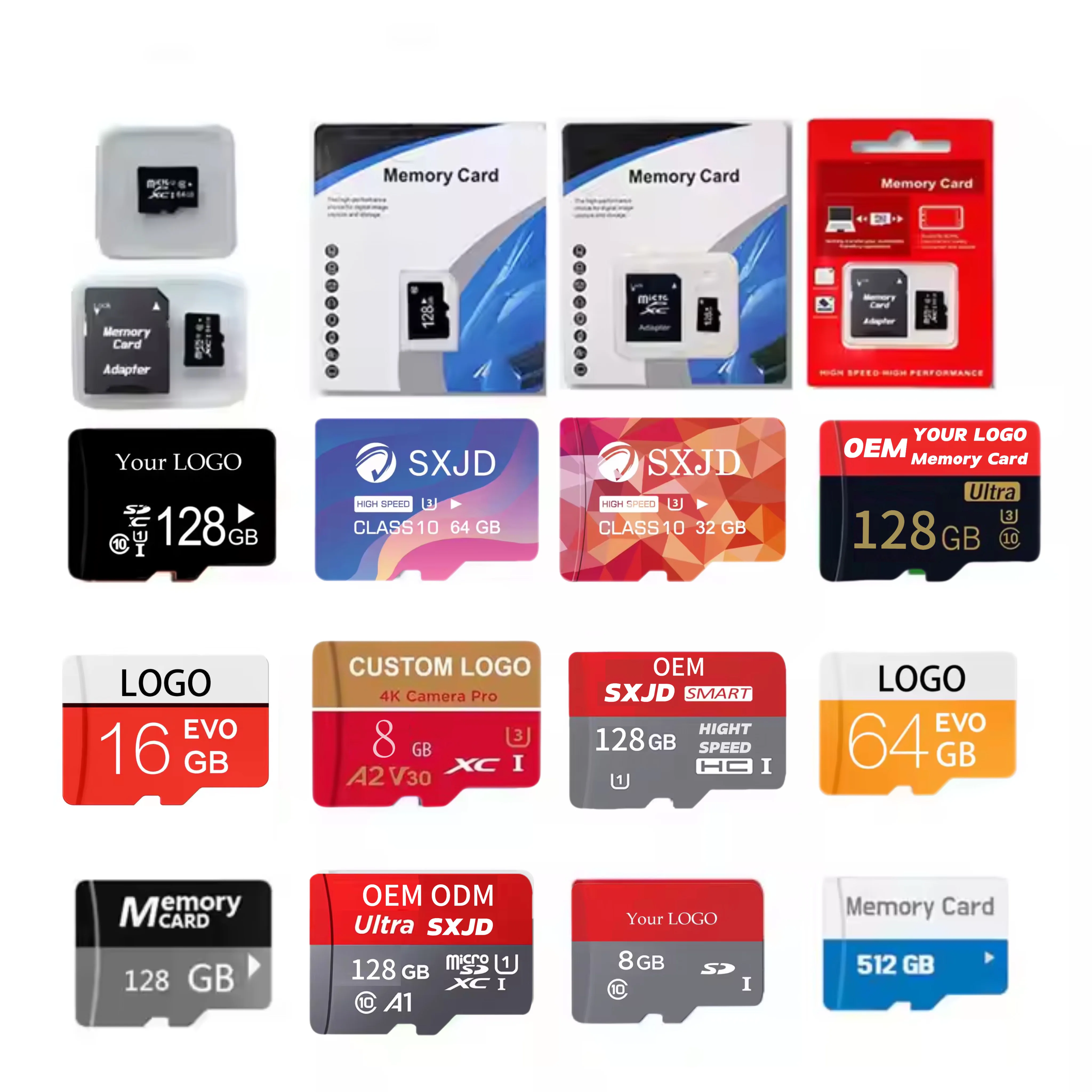 China Factory Wholesale 1Gb TF 64gb Memory 1G Memory Cards Micro SD Card Ultra Memory SD TF Card With Adapter For All Cellphones