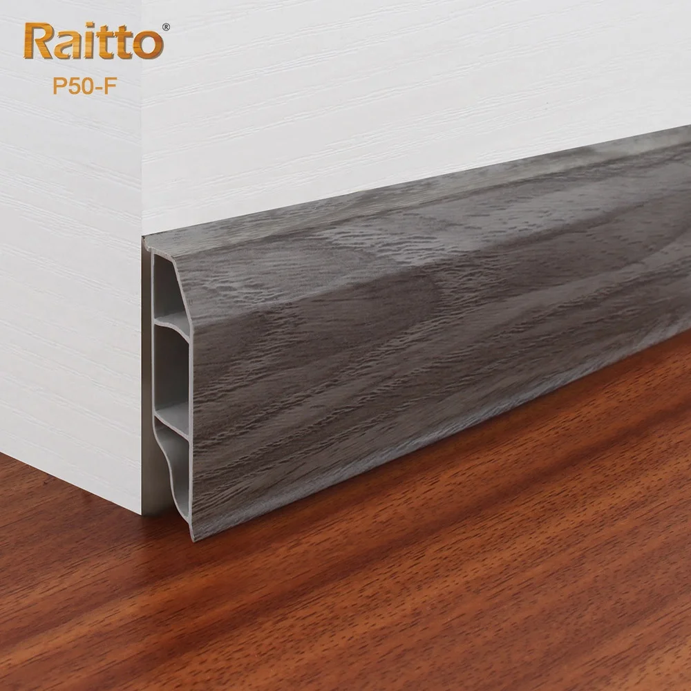 P50-F, Ruitai Plastic Color Wall Baseboard Floor Skirting Vinyl Extrusion Plastic PVC Plinth skirting board