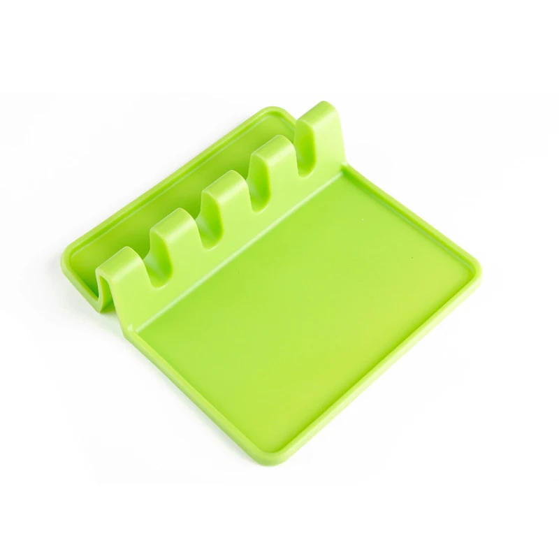4 отверстия BPA бесплатная силиконовая ложка держатель для кухни ложка держатель вилка шпатель полка
