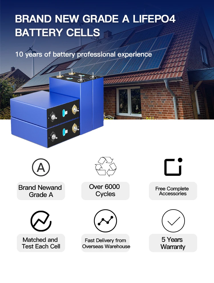 Long Lifespan Customized 12V Energy Storage Battery Lithium Battery 48V Lifepo4 3.2V 100Ah 150Ah 165Ah Prismatic Battery Cell