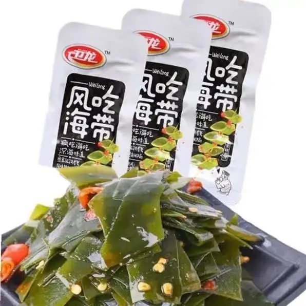 
Wholesale healthy snacks with Chinese characteristics, sweet and spicy pickled peppers, kelp slices and seaweed 20g*360 bags 