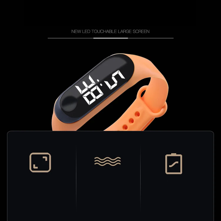 Cheap price colorful rubber Touch screen digital LED wristwatch for marketing gift promotion