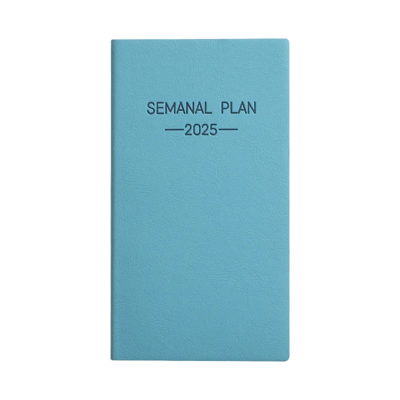 New style 2025 A6 hardcover PU leather notebook Daily plan Schedule planner office supply LOGO Customizable