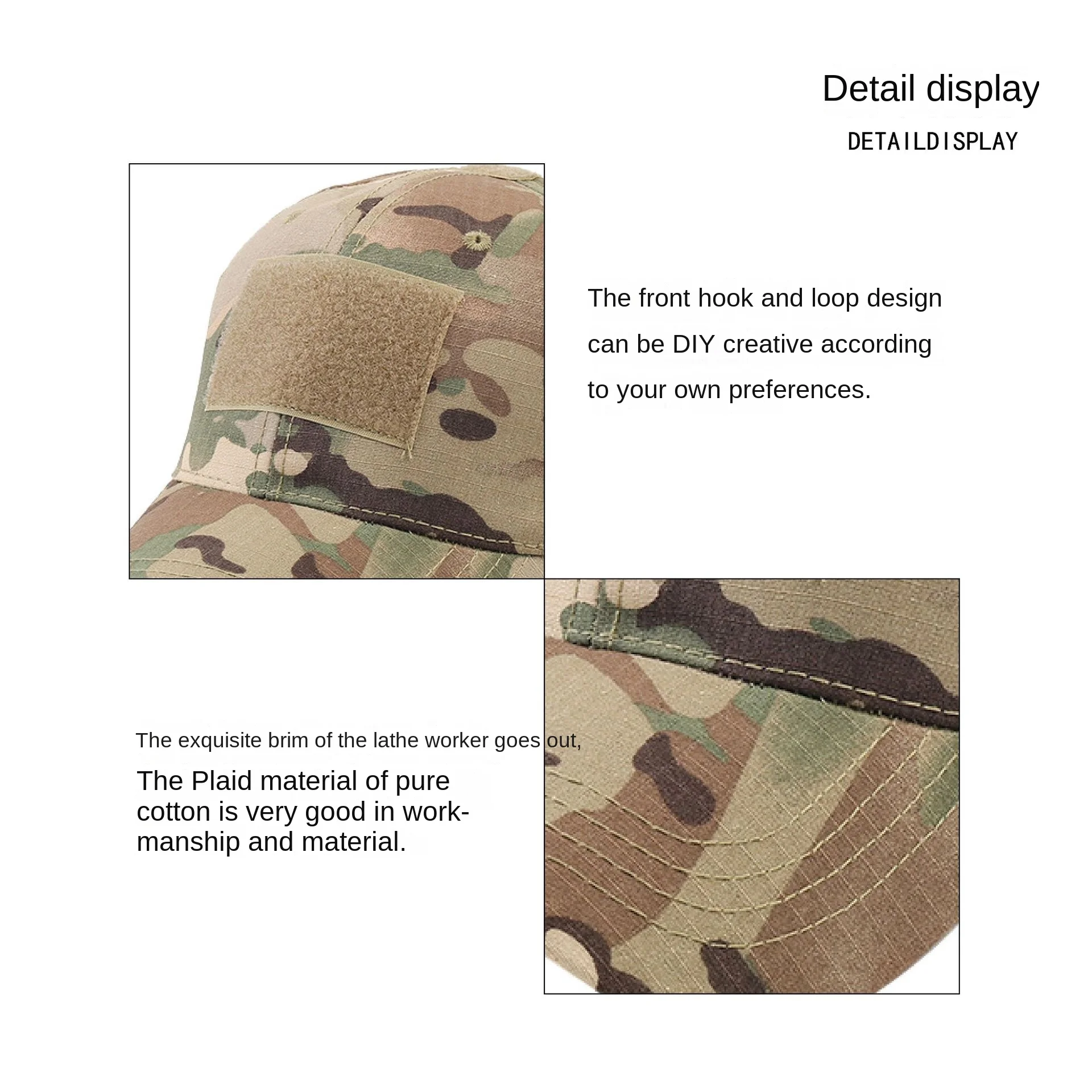 Outdoor Camouflage Tactical Hat Four Seasons Shade Mountaineering Cap Velcro Baseball Cap