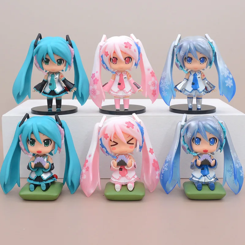 6 Hatsune Q Version Girl Series Hand Model Blind Box Twist Machine Cake Decoration Action Figures