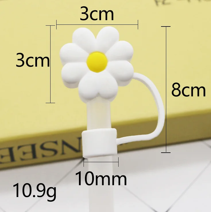 Hot selling 10mm caliber straw cap 3D stereoscopic silicone dust stopper, water cup, beverage bottle, party decoration supplies