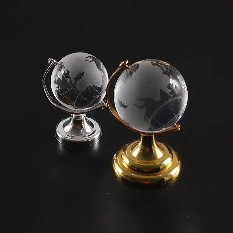 Clear Crystal Globe with Golden Silver Stand MH-Q0039
