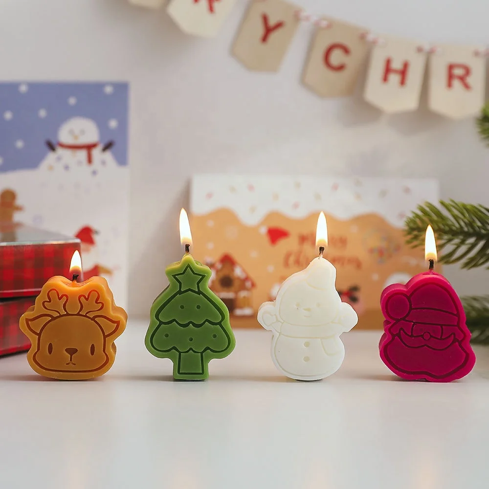 Christmas scented candles wholesale snowman gingerbread man scented Christmas candle gift sets