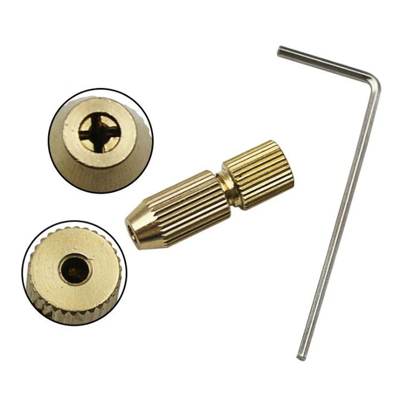 Brass Mini Drill Chuck Engraver Collet Chuck Electric Motor Shaft Fixture Clamp 0.8-1.5mm Rotary Tool Quick Change Chuck Adapter
