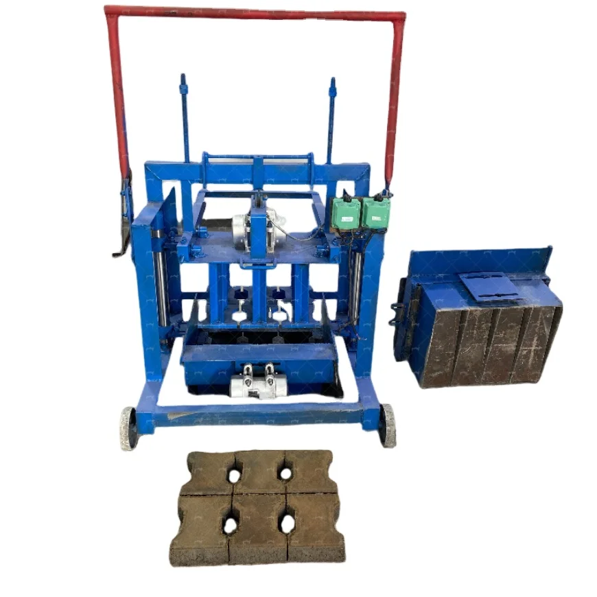 Middle mobile wheel interlocking egg laying paver concrete cement hollow block brick making machine export
