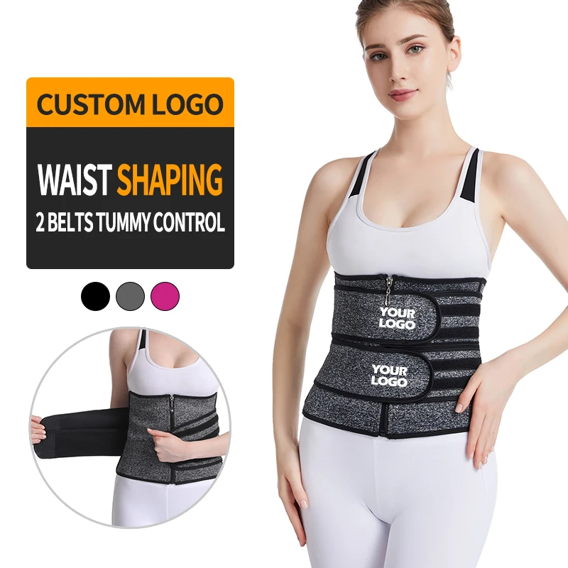 Slimming Black Seamless Girdles And Shapers Tummy Control Waist Trainer Double Belly Belt Zipper Womens Waist Shaper
