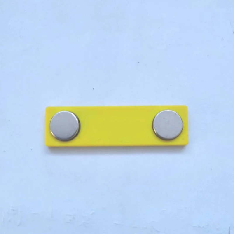 hot sale super strong gold round magnetic id name tag with magnet