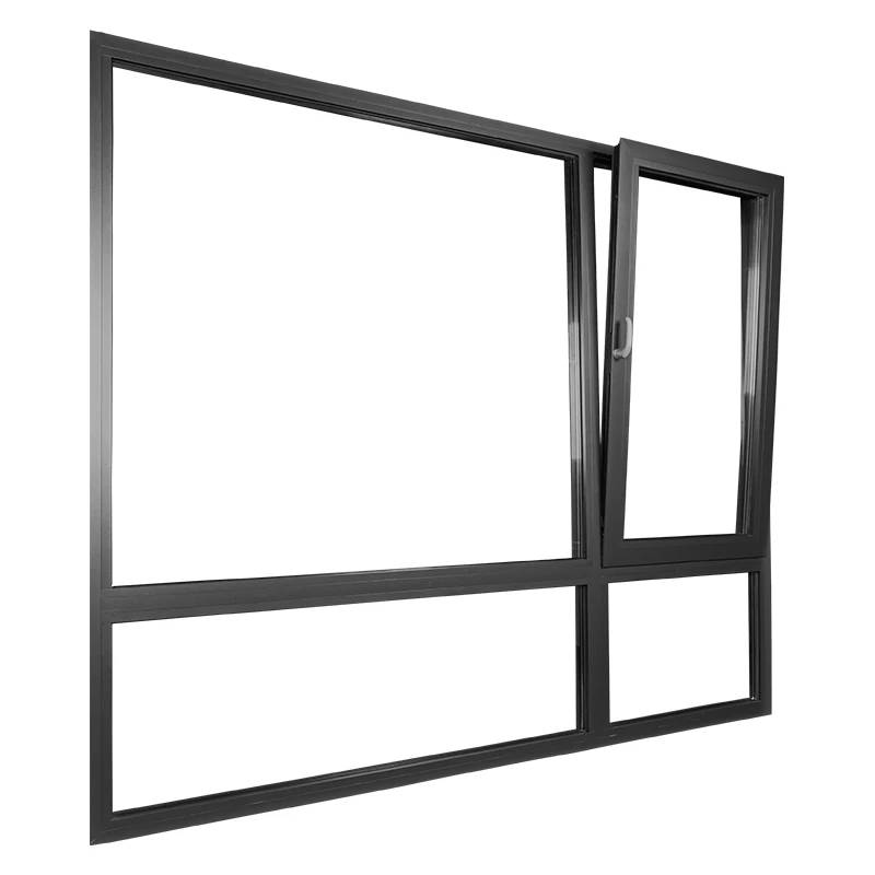 Greensee European American style 75mm Windproof Aluminum Tilt And Turn Tempered Glass Window double glazed triple glazed