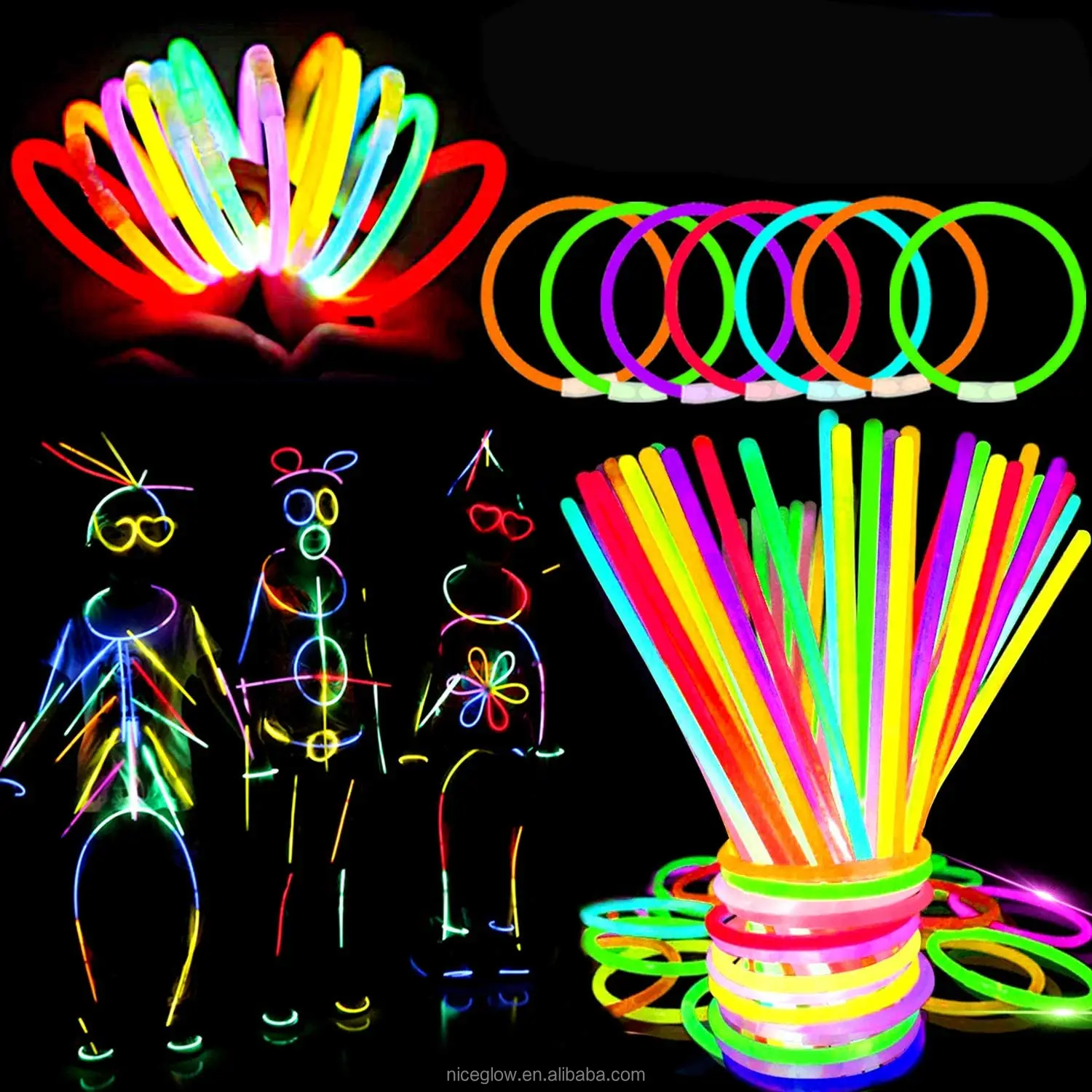 100 Pcs Fluorescent Rods Concert Manufacturer Flash Toys Luminous Led Glow Stick Set