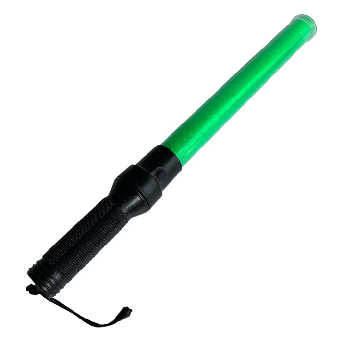 Hot Selling Green Led flashing signal light stick rechargeable Roadway traffic control guide safety batons for sales
