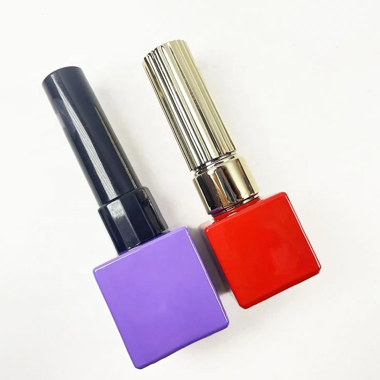 custom square colorful clear empty glass nail polish bottle gel nail polish luxury bottle permanent nail polish  remover bottle