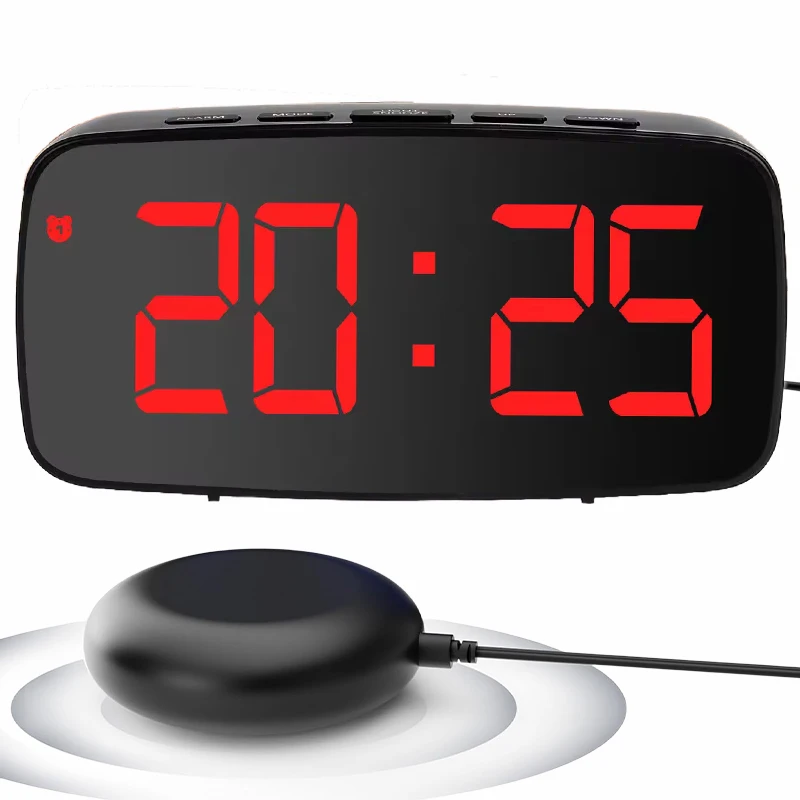 ODM/OEM Suitable for heavy sleepers and those with hearing impairment calendar temperature USB led smart vibrating alarm clock