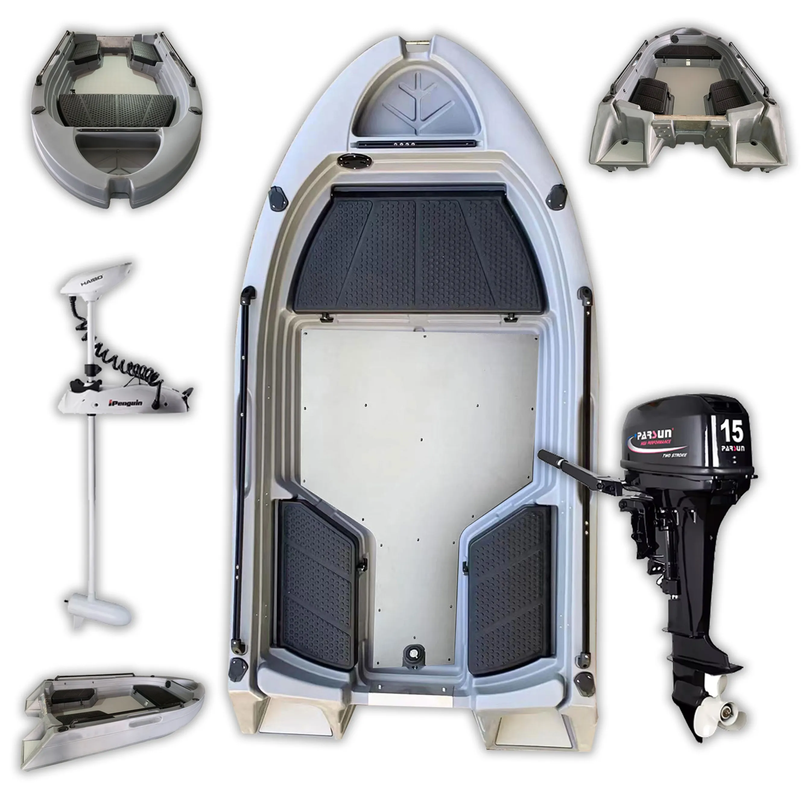 New arrival 10ft 3.05m 3M fishing kayak with electric motor rotomolded plastic skiff boats Tuffy engine boat