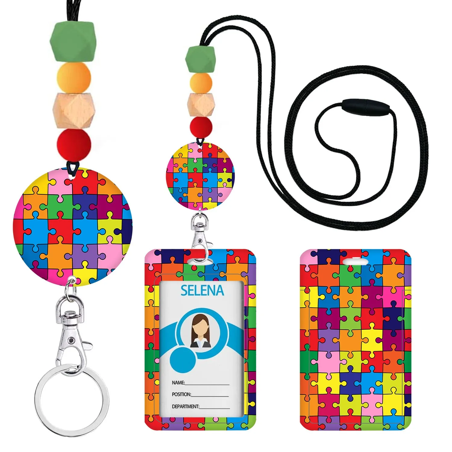 Free sample Lanyard with Badge Holder Retractable Badge Reel with Detachable Neck Lanyard accept custom id card holder