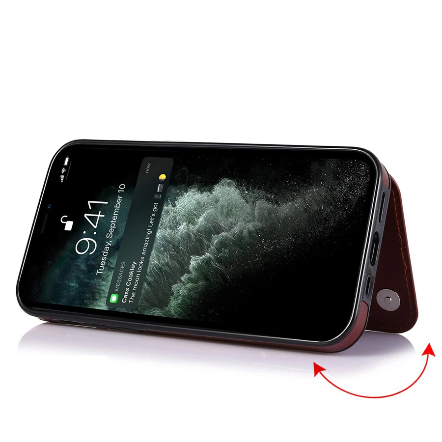 2025 Dual Button  Fashionable Mobile Phone Holster for iPhone 16 14 Pro Max with Wallet Card Protection Case Portable