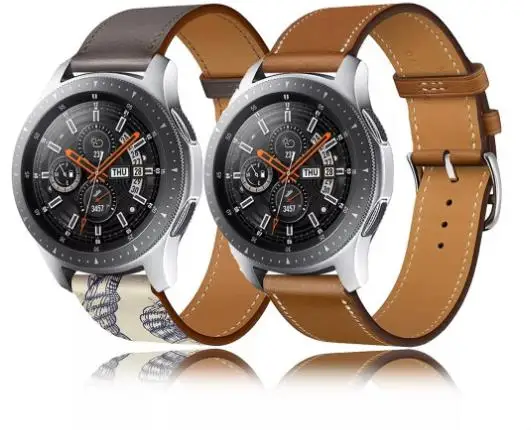 Ремешок кожаный для Samsung Galaxy из натуральной кожи цветной браслет смарт-часов 20 22 мм цвета 3 4 5 6