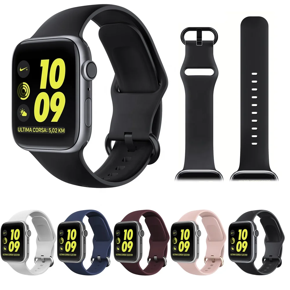 Ремешок силиконовый BOORUI для Apple Watch 1 2 3 4 5, сменный Браслет для Apple Watch Series 1 2 3 4 5, 38 мм 42 мм