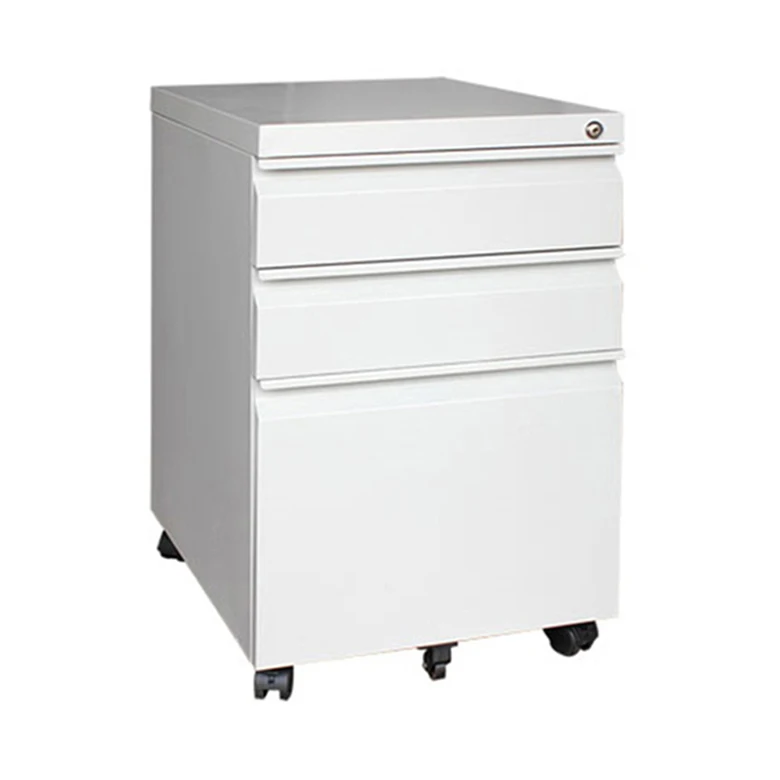 Multifunctional small metal 3 drawers cabinet with rollers