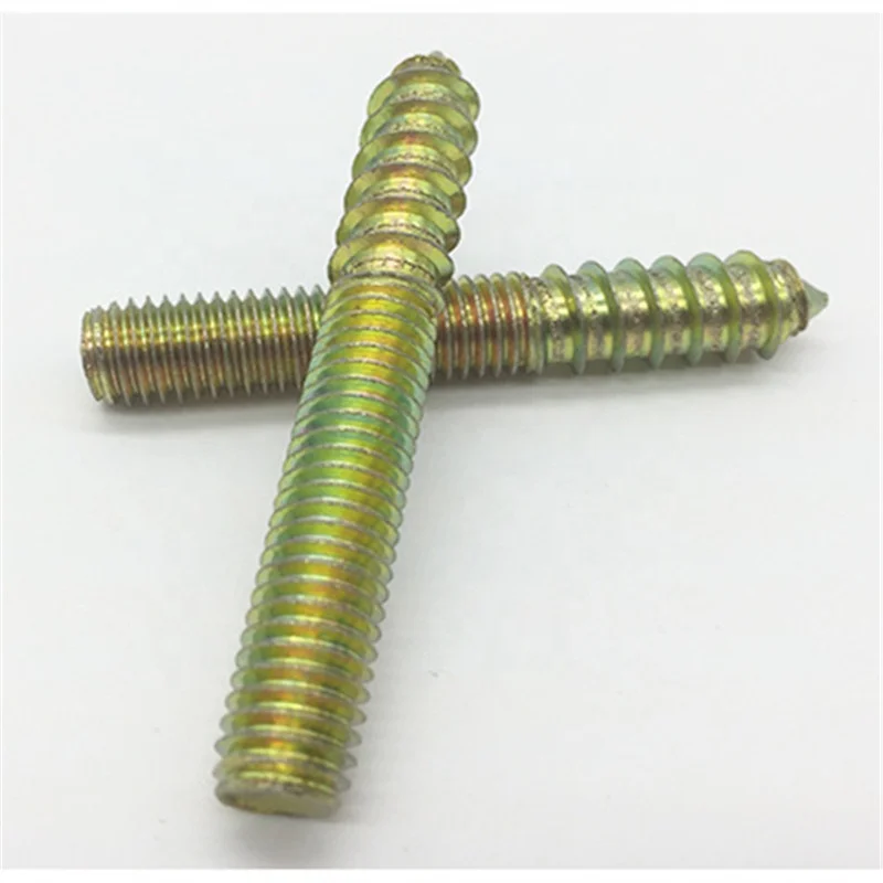 taily supplier zinc plated Iron steel furniture hanger bolt Double Thread Hanger Screw