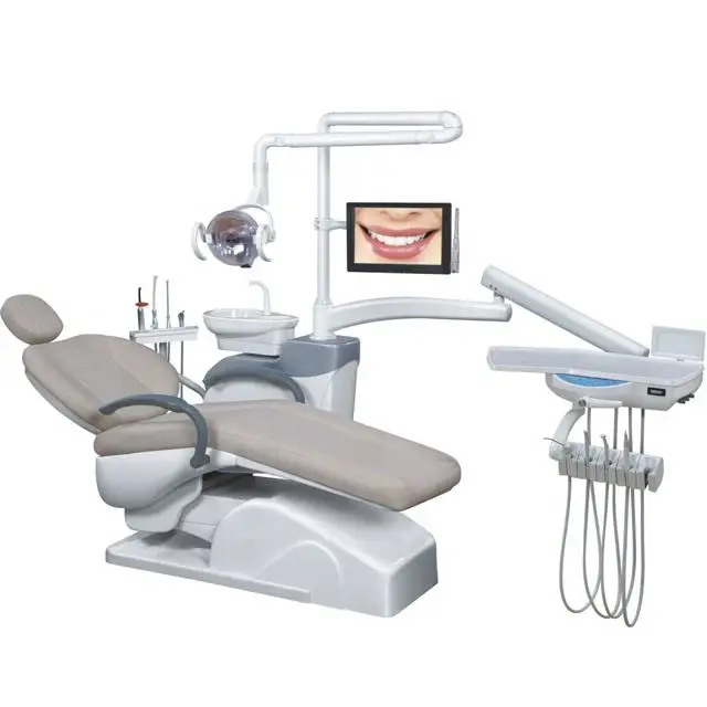 Китайский производитель передвижной роскошный стоматологический аппарат с верхней памятью стоматологическая клиника стул вмонтированным подносом для лечения инструментов
