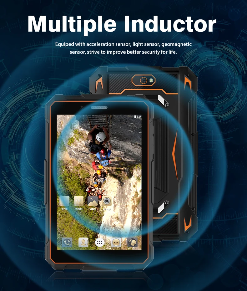 OEM 8 inch octa core  4g lte android 11 rugged tablet  for Industrial with Fingerprint NFC