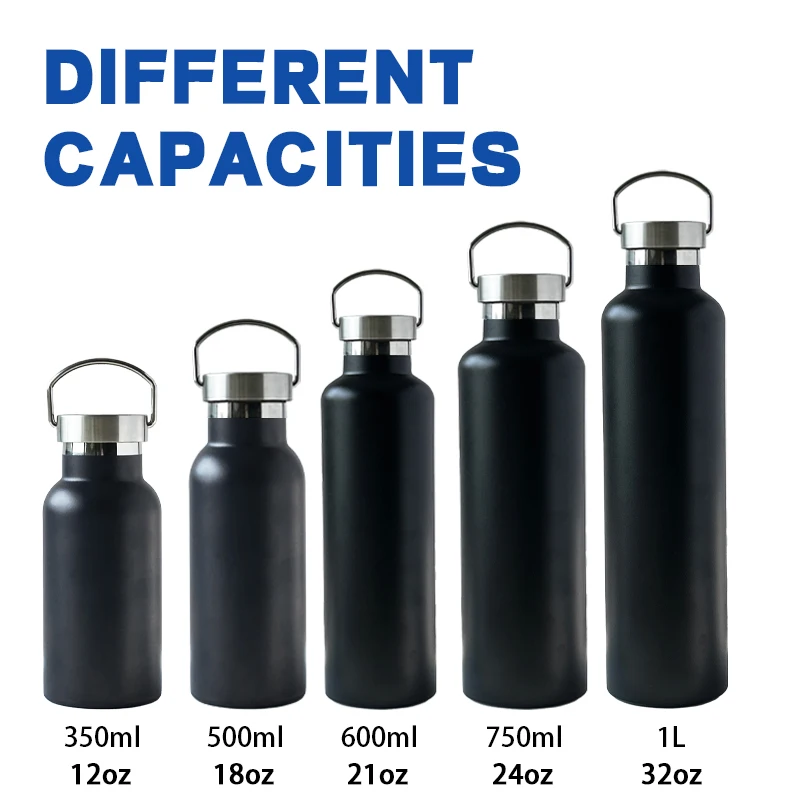 Custom Logo Double Wall Insulated Stainless Steel Sports Drink Water Bottle Vacuum Thermoses Flask for Hiking Camping Travel