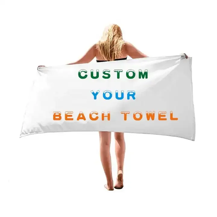 High Quality Quick Dry New Design Custom Logo Digital Printed Sublimation Sand Free Microfiber Beach Towel