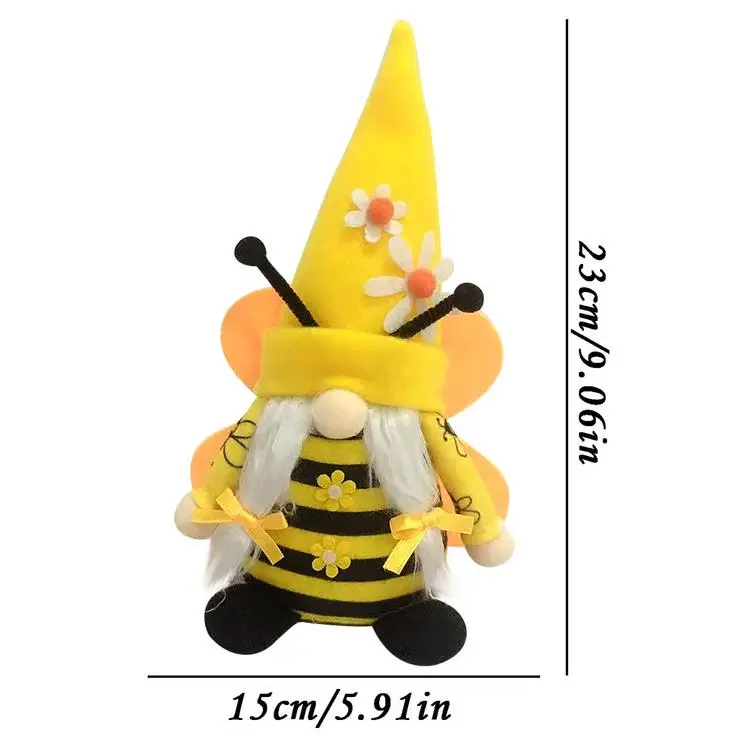 
Bee Home Decoration Festival Decorative Plush Gnome Doll Bee Festival Wings Bee Faceless Dwarf Old Man Doll 
