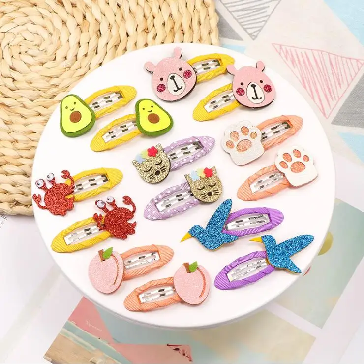 
Kids Cute Animal Fruit Printed Pattern Snap Hairpin, Fashion Design Hair for Kids Girls Teens Pets Clips 