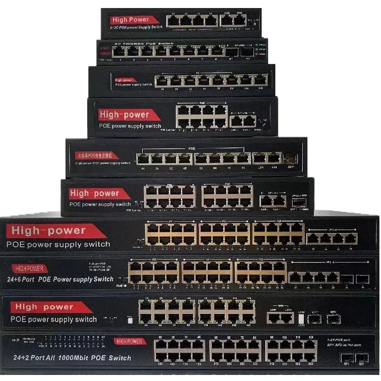 Sunsoont 10/100/1000 полногигабитные порты poe switch 52 В 135 Вт 8 портов