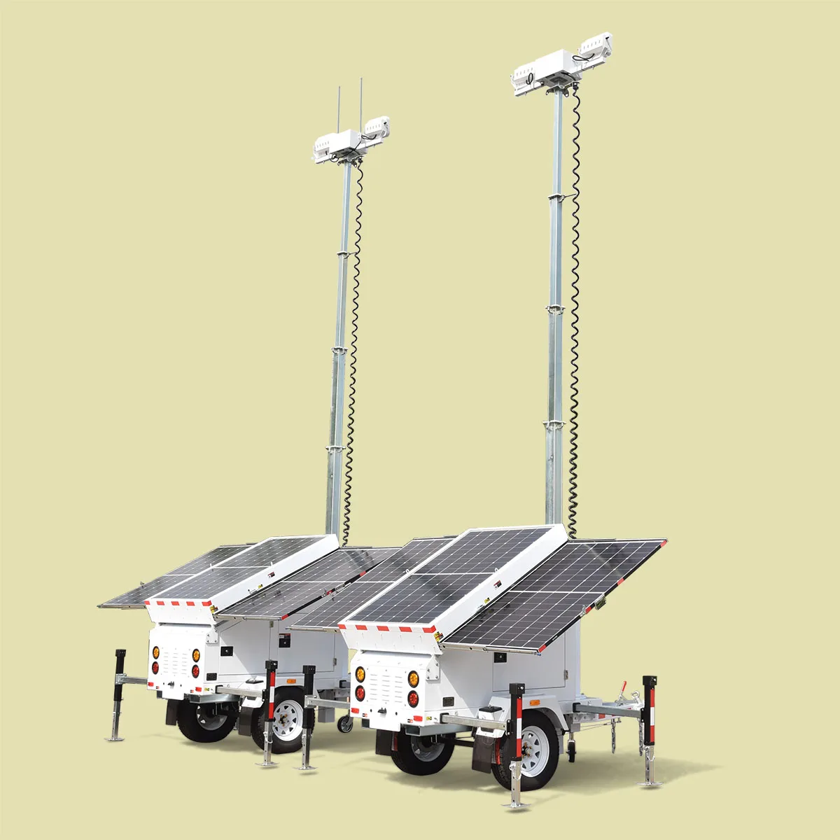 CE certification mobile solar lighting trailer led 9m mast good quality